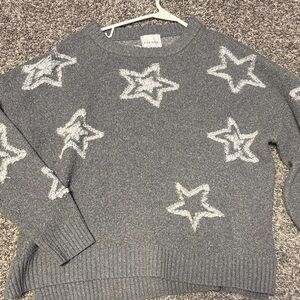Pink Rose Gray Star Sweater